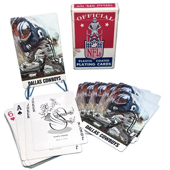 Rare Dallas Cowboys 1960s Vintage Official NFL Playing Cards Complete w/ Jokers - Picture 1 of 6